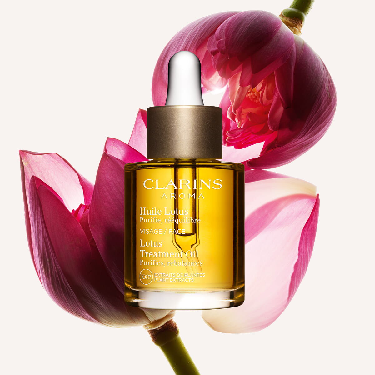 Clarins Lotus Face Treatment Oil for Combination or Oily Skin - Image 1